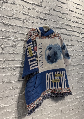 Atlanta-themed knit scarf and hoodie